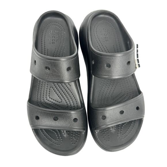 Crocs Classic Crush Platform Sandals‎ Black Size 10 - Picture 4 of 11